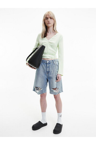 Calvin Klein Kadın Uzun Kollu Wrap Bluz