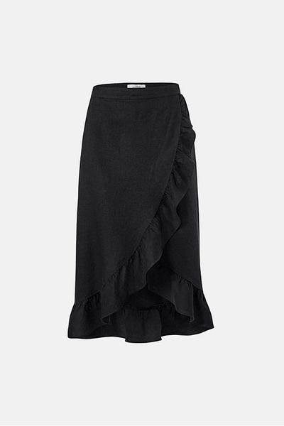 Tchibo Women Plain Wrap Look Skirt, Black