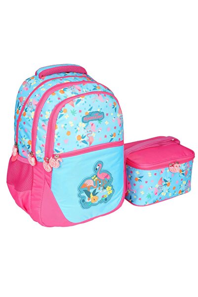 Relaxion Mavi Flamingo ilkokul Çantası Beslenme Çantalı 1350-19