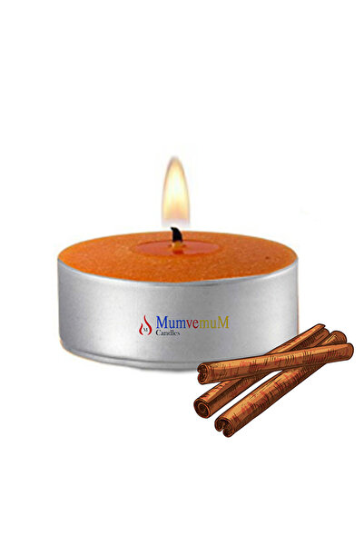 MumvemuM 20 Li Tarçın Kokulu Kahve Rengi Tealight Mum