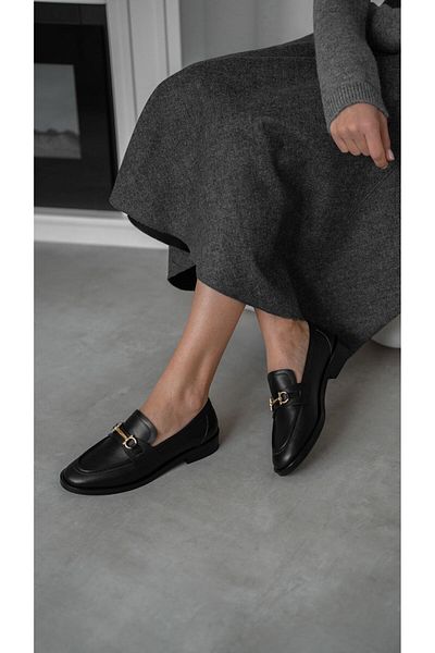 ECENİN BUTİĞİ Oliveira Black Genuine Leather Women's Loafers
