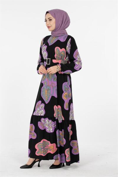 Sevitli Φόρεμα με σχέδιο - Λιλά