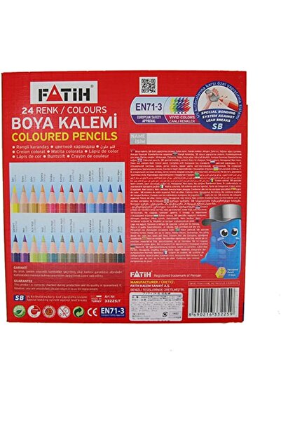 Fatih 24'lü Tam Boy Kuru Boya Karton Kutu / 33225