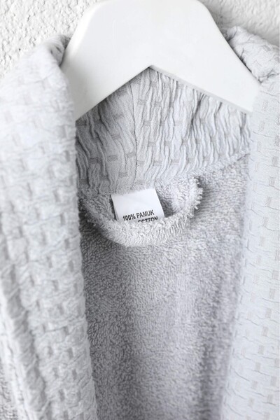 FAVORA Tuwa Unisex Cotton Size Xxl Single Bathrobe Set - Gray