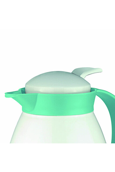 DOTS Tea and Coffee Thermos, 1 Liter - White & Green