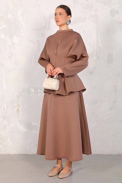 Melike Tatar MINK PUFF Skirt Suit 32-6432