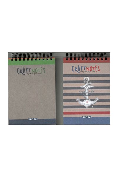 Gıpta Gipta Craft A6 Spiraled Hard Cover 100 Yp Unlined Memo Pad Notebook