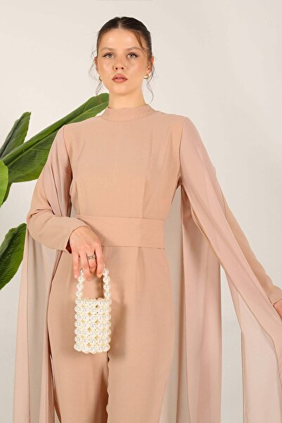 Melike Tatar Chiffon Jumpsuit - Stone Detailed, Model 32-6121