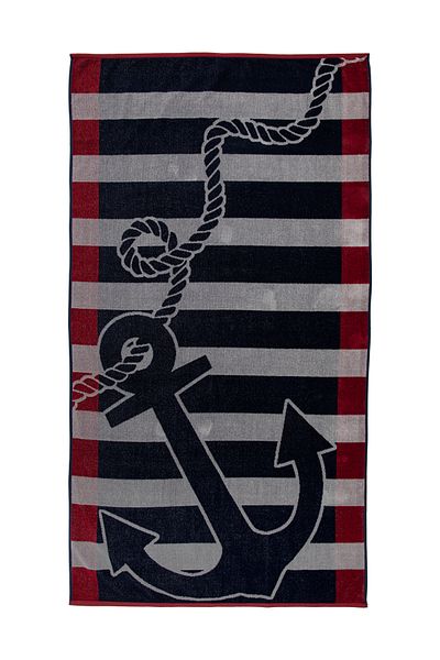 Özdilek Πετσέτα θαλάσσης Cannes Grey Anchors Velvet 86x162 cm