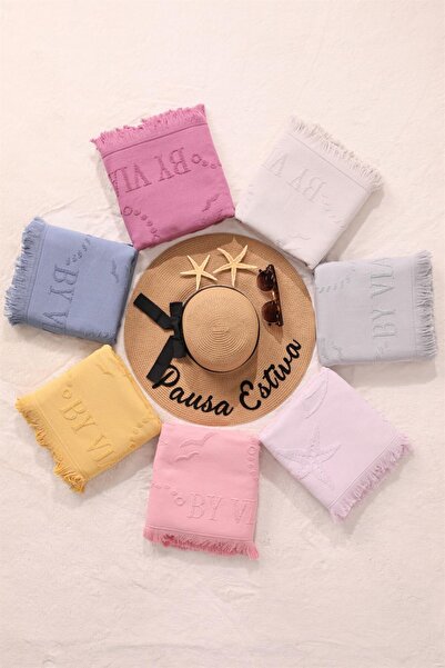 FAVORA Trend 100% βαμβακερή ανάγλυφη πετσέτα θαλάσσης - ροζ