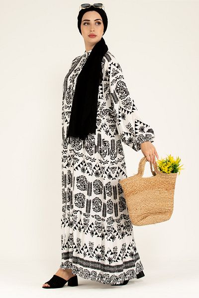 Sevitli Rochie Viscon cu model-negru