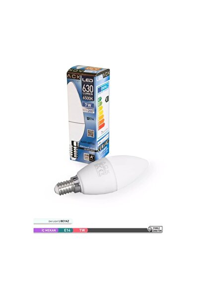 ACK 7 Watt E-14 İnce Duy 6500K Beyaz Buji Led Ampul