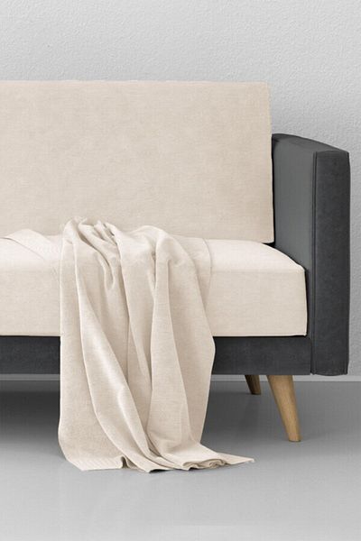 FAVORA Husa de canapea din chenille de culoare crem