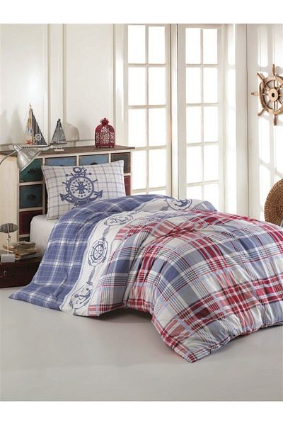 Kristal Set cuvertură de pilota unică cu model Sailor Blue Young