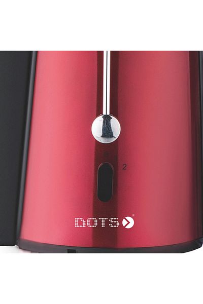 DOTS Stainless Steel Juicer with 2L Pulp Container, 1L Juice Cup with Mesh Filter - 850W - Red & Black