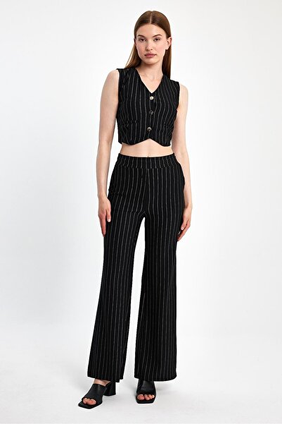 Mistix Σετ ριγέ παντελόνι γιλέκο