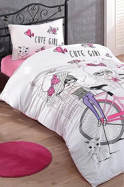 FAVORA Crystal Cute Girls Single Teen Duvet Cover Set