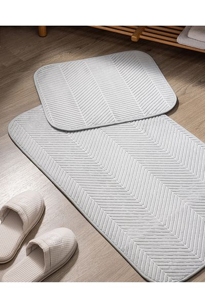 Madame Coco Light Gray Emele 2-Piece Bath Mat