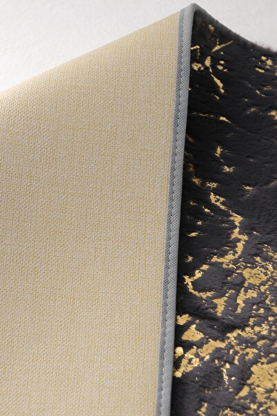 FAVORA Σετ σφουγγαρίστρας 2 τεμαχίων με λάμψη από τρίχες κουνελιού - Ανθρακί-Χρυσό