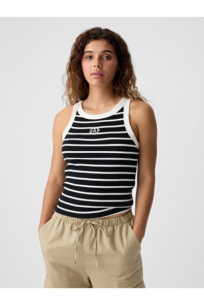 GAP Kadın Siyah Gap Logo Fitilli Atlet