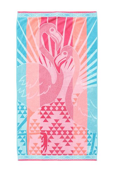 Özdilek Cannes Ethno Flamingo - 86x162 Cm Velvet Beach Towel