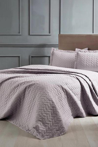 FAVORA Crown Glory Double Bedspread - Purple