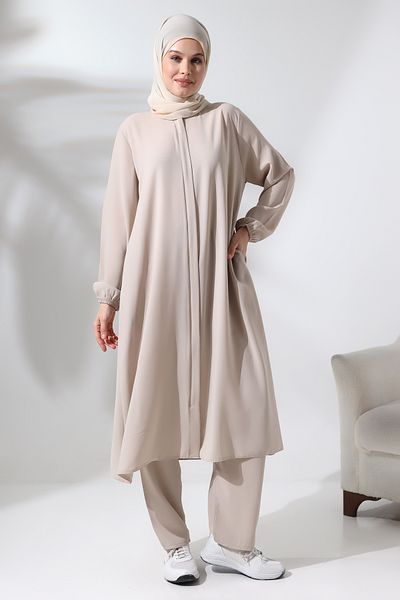 ihvanonline Hijab Outfit Διπλό Σετ - Hajj and Umrah, Κρέμα