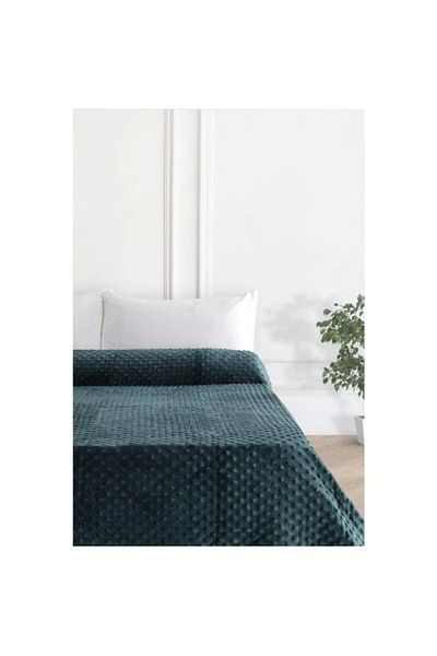 NİVEMESHOME Pearly Petrol Blue - Double Soft Blanket Merino