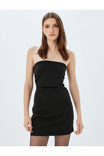 Koton Μίνι στράπλες φόρεμα Crepe Scuba Fabric Slim Fit