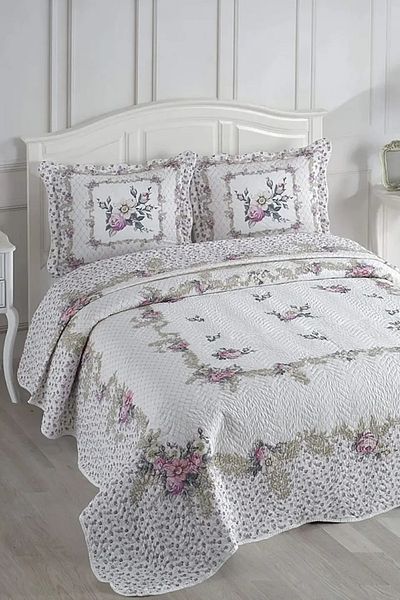 FAVORA Coverlet Katie Double Quilted Bedspread Set - Pink