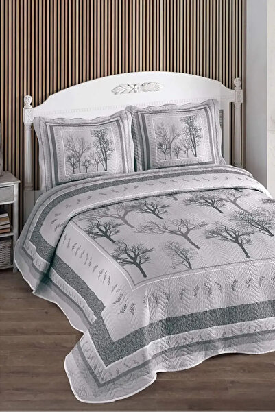 FAVORA Örtüm Palmira Двоспальний комплект покривала з капітоном - Сірий