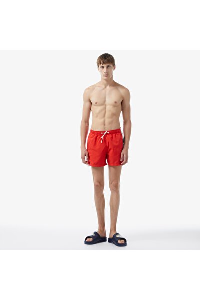 Lacoste Erkek Renk Bloklu Kırmızı Mayo Şort