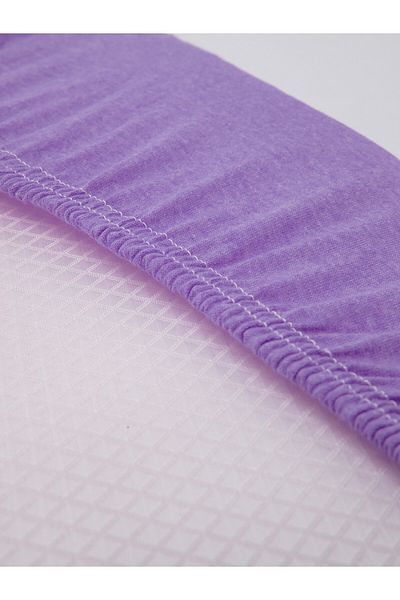 FAVORA Purple King Size Elastic Combed Cotton Bed Sheet