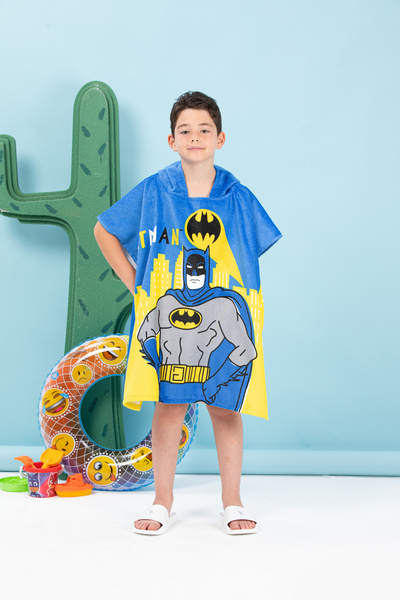 Özdilek معطف باتمان سيتي المخملي المرخص للأطفال بعمر 4/9