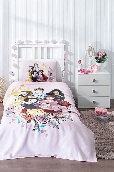 Özdilek Princess Rose Single Disney Licensed Elastic Sheet Children's Pique Set