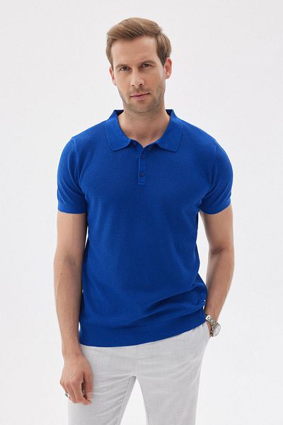 odelon Μπλουζάκι Polo Neck Jacquard Ανδρικό Πλεκτό Saks