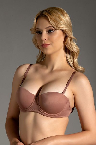 NEWBRA LINGERIE حمالة صدر نسائية موديل 8310 - تفاصيل خلفية شفافة، بدون دعم