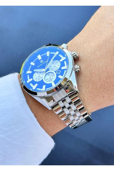 DAVID GUNER Men's Wristwatch - Waterproof Steel Case and Cord