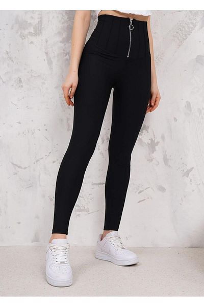 ALBAHA COLLANTS Colanți cu cerc din lycra cu talie înaltă - țesătură corset cu fermoar