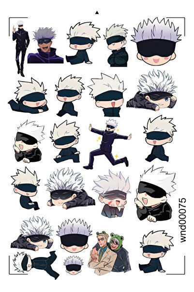 wonderlike Jujutsu Kaisen Karışık Anime Sticker Seti - Ajanda - Laptop - Telefon Sticker Seti (23 Adet)
