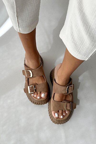 nope21shoess Again Soil Genuine Leather Suede Slippers