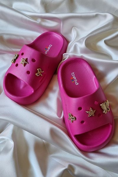 Akınal Bella Akınalbella Stone Detail Children's Thick Sole Ultra Soft Slippers E436