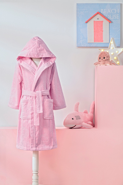 Özdilek Girl Unicorn Kapüşonlu Kadife Çocuk Bornozu 7/8 Yaş