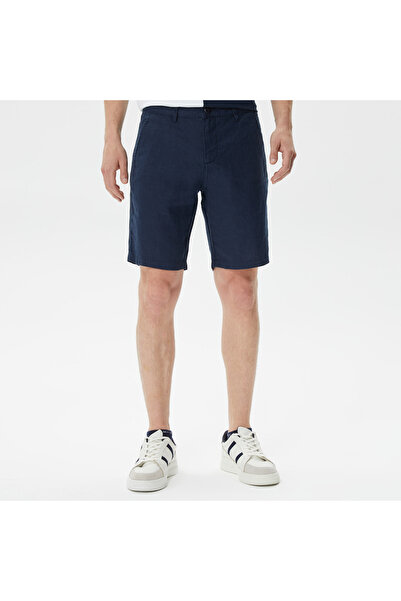Nautica Erkek Lacivert Keten Bermuda