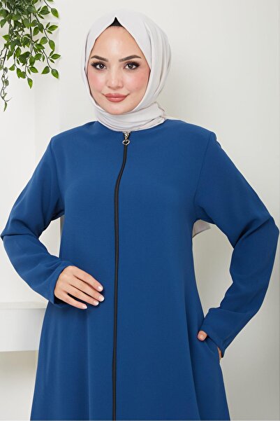 hafsamina Indigo Ferace cu fermoar de mărime mare - HM2488