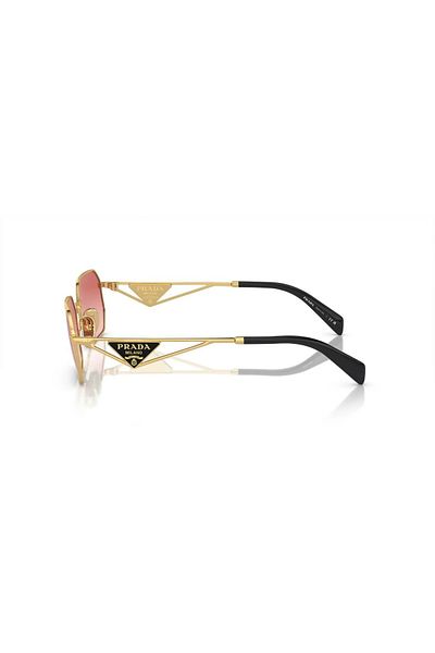 Prada Woman Irregular Sunglasses- Pr A51s - Lense Size:58mm - Gold