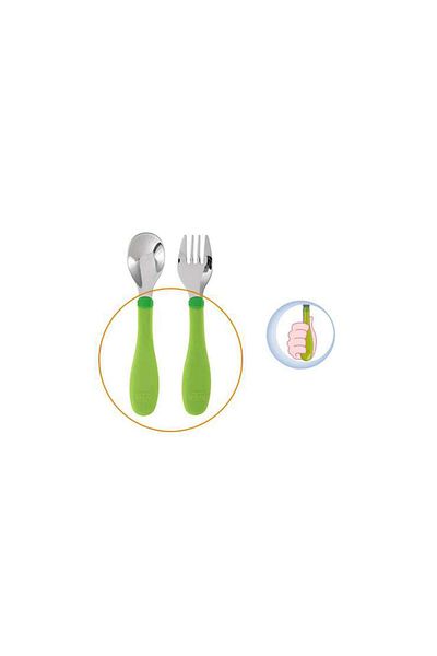 Chicco Stainless Steel Fork & Spoon Set (18 Months)