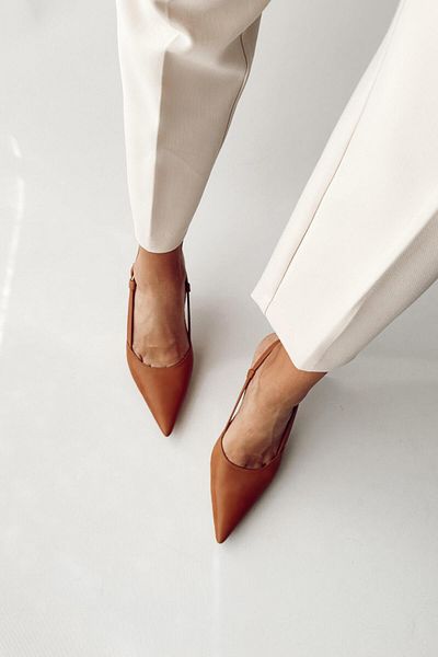 nope21shoess Stiletto din piele naturală Camellia Tan
