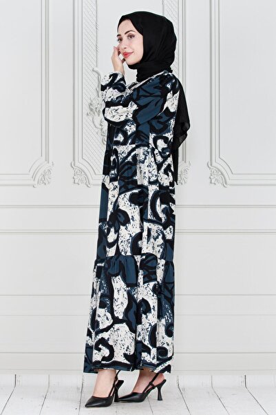 Sevitli Μαύρο Lilyum Viscon Φόρεμα - Ζώνη