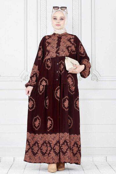 Sevitli Suede Brown Dress - Robe and Half Button